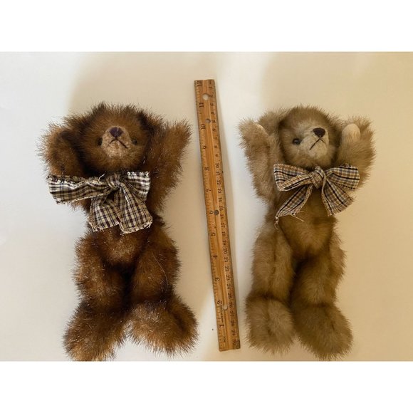 Unipak Design Two Brown Teddy Bears Stuffed  9" - Picture 11 of 12